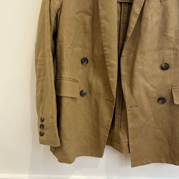 Banana Republic 100% Linen Blazer Iced Latte Size 2 - Picture 3 of 12